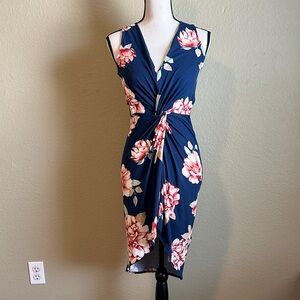 *New Without Tags* Sexy William B Floral Navy Sleeveless Dress